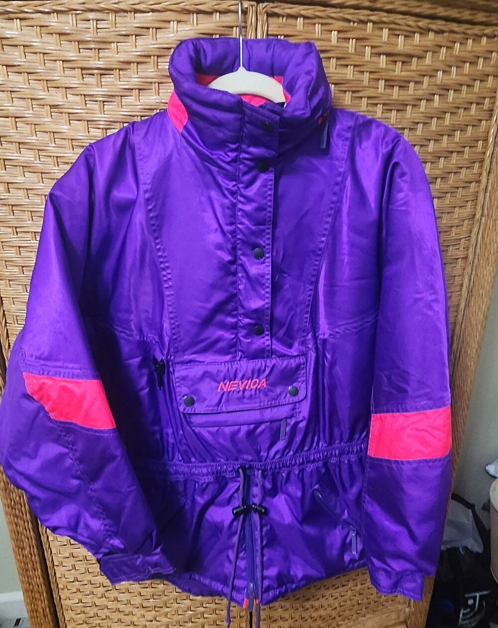 Vintage 90s NEVICA Ski Jacket Women’s Size 10 Purple & Neon Pink Retro Snow Coat